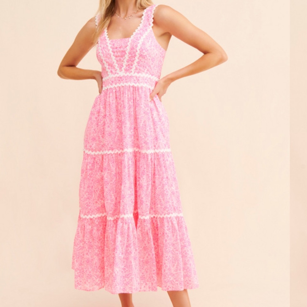 Lilly Pulitzer Pink Floral Tiered Sundress - Picture 8 of 15